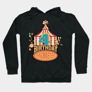 4th Birthday Ringmaster Kids Circus Lover B-day Party graphic Hoodie